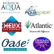 Filtration products from Aquascape, Atlantic, Evolution Aqua, GC Tek, Helix and Oase