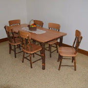 A&L Furniture Amish-Made Hickory 7-Piece Farm Table Dining Set