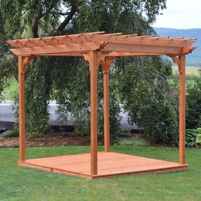 A&L Furniture Amish-Made Cedar Pergola with Deck