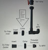 Illustration of Plumbing pieces and parts for Evolution Aqua Pressure filter.