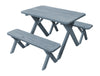 A&L Furniture Co. Amish-Made Pressure-Treated Pine Cross-Leg Picnic Tables with Benches
