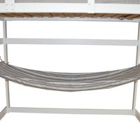 A&L Furniture Weather-Resistant Indoor/Outdoor Acrylic Hammock, Gray Stripe