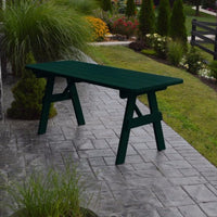 A&L Furniture Amish-Made Pine Traditional Picnic Table, Dark Green