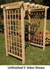 Amish-Made 4' Cedar Lexington Arbor with square lattice and straight cross-bar