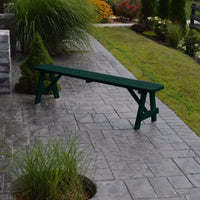A&L Furniture Amish-Made Pine Traditional A-Frame Bench, Dark Green