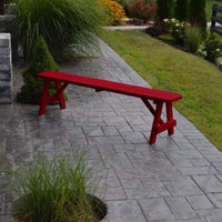 A&L Furniture Amish-Made Pine Traditional A-Frame Bench, Tractor Red