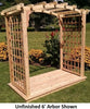 Amish-Made 4' Cedar Cambridge Arbor with square lattice and arched cross-bar