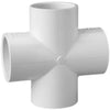 Schedule 40 PVC Four-Way Cross Fitting, Slip Ends
