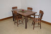 A&L Furniture Amish Hickory 5-Piece Farm Table and Chair Set, Walnut Finish