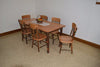 A&L Furniture Amish Hickory Deluxe 7-Piece Farm Table and Chair Set, Natural Finish
