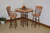A&L Furniture Amish-Made Hickory 3-Piece Bar Table and Chair Set, Natural