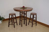A&L Furniture Amish-Made Hickory 3-Piece Bar Table and Stool Set, Walnut