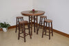 A&L Furniture Co. Amish-Made Hickory 5-Piece Bar Table and Stool Set, Walnut Finish
