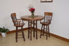 A&L Furniture Amish-Made Hickory 3-Piece Bar Table and Chair Set, Walnut