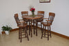 A&L Furniture Co. Amish-Made Hickory 5-Piece Bar Table and Swivel Chair Set, Walnut Finish