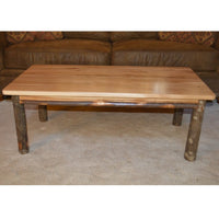 A&L Furniture Rustic Hickory Solid Wood Coffee Table