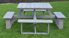 A&L Furniture Co. 44" Amish-Made Square Cedar Walk-In Picnic Tables, Gray Stain