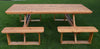 Side View of A&L Furniture Co. 8' Amish-Made Rectangular Cedar Walk-In Picnic Table, Natural Stain