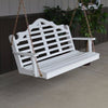 A&L Furniture Amish-Made Pine Marlboro Porch Swing, White