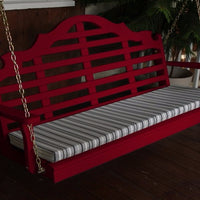 A&L Furniture Amish-Made Pine Marlboro Porch Swing, Tractor Red
