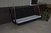 A&L Furniture Amish-Made Pine Fanback Porch Swing, Black