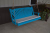 A&L Furniture Amish-Made Pine Fanback Porch Swing, Caribbean Blue