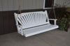 A&L Furniture Amish-Made Pine Fanback Porch Swing, White
