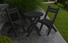 A&L Furniture Poly Round Coronado Folding Bistro Set, Black
