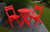 A&L Furniture Poly Round Coronado Folding Bistro Set, Bright Red
