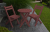A&L Furniture Poly Round Coronado Folding Bistro Set, Cherrywood