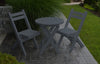 A&L Furniture Poly Round Coronado Folding Bistro Set, Dark Gray