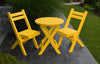 A&L Furniture Poly Round Coronado Folding Bistro Set, Lemon Yellow