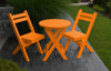 A&L Furniture Poly Round Coronado Folding Bistro Set, Orange