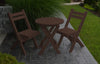 A&L Furniture Poly Round Coronado Folding Bistro Set, Tudor Brown