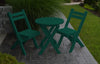 A&L Furniture Poly Round Coronado Folding Bistro Set, Turf Green