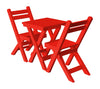 A&L Furniture Poly Square Coronado Folding Bistro Set, Bright Red