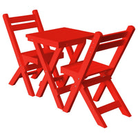 A&L Furniture Poly Square Coronado Folding Bistro Set, Bright Red