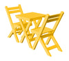 A&L Furniture Poly Square Coronado Folding Bistro Set, Lemon Yellow
