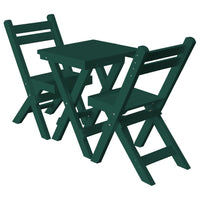 A&L Furniture Poly Square Coronado Folding Bistro Set, Turf Green