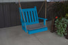 A&L Furniture Amish-Made Pine Traditional English Chair Swing, Caribbean Blue
