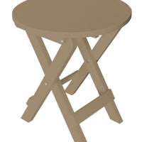 A&L Furniture Poly Round Folding Bistro Table, Weathered Wood