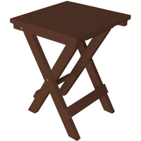 A&L Furniture Poly Square Folding Bistro Table, Tudor Brown