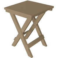 A&L Furniture Poly Square Folding Bistro Table, Weathered Wood