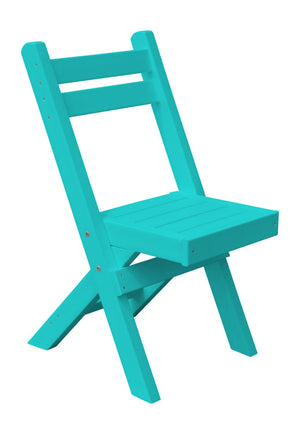 A&L Furniture Amish-Made Poly Coronado Folding Bistro Chair, Aruba Blue