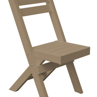 A&L Furniture Amish-Made Poly Coronado Folding Bistro Chair, Weathered Wood