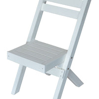A&L Furniture Amish-Made Poly Coronado Folding Bistro Chair, White
