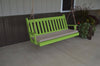 A&L Furniture Amish-Made Pine Traditional English Porch Swing, Tropical Lime
