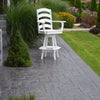 A&L Furniture Amish-Made Poly Ladderback Swivel Dining Chair with Arms, White