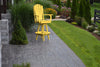A&L Furniture Co. Amish-Made Poly Adirondack Swivel Dining Chair with Arms, Lemon Yellow