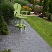 A&L Furniture Co. Amish-Made Poly Adirondack Swivel Dining Chair with Arms, Tropical Lime